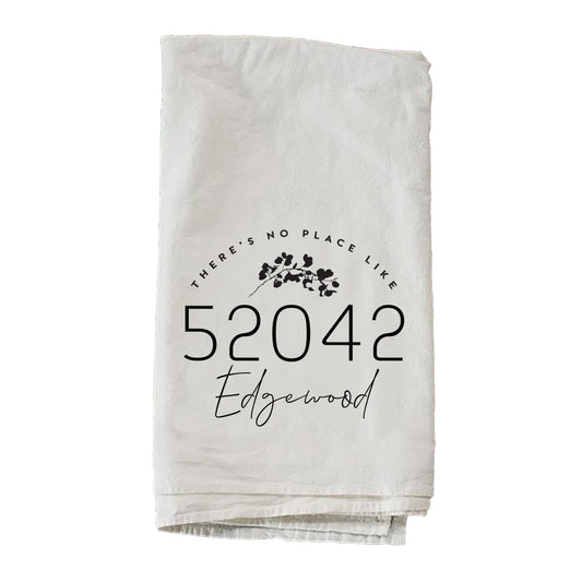 Personalized Zip And City There's No Place Like Greenery Towel