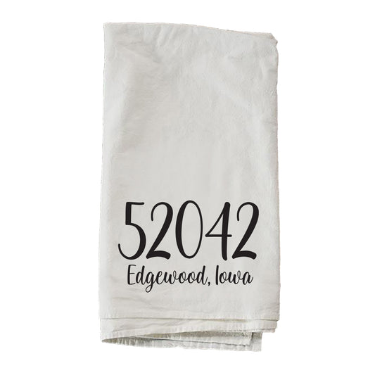 Personalized Zip City State Towel