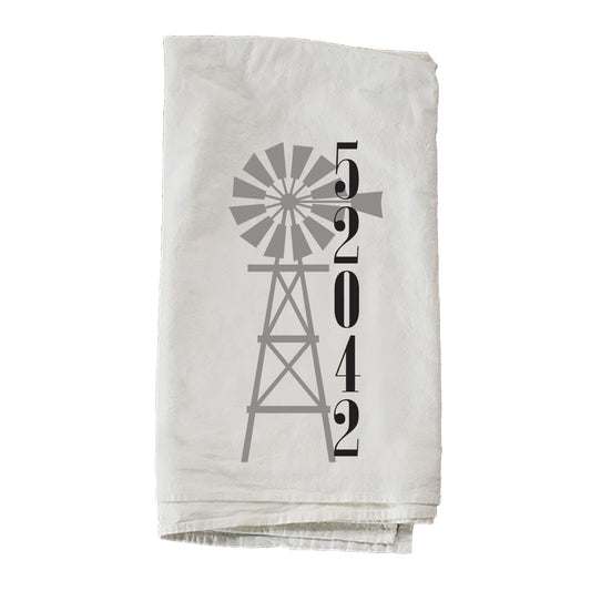 Personalized Zip Gray Windmill Towel
