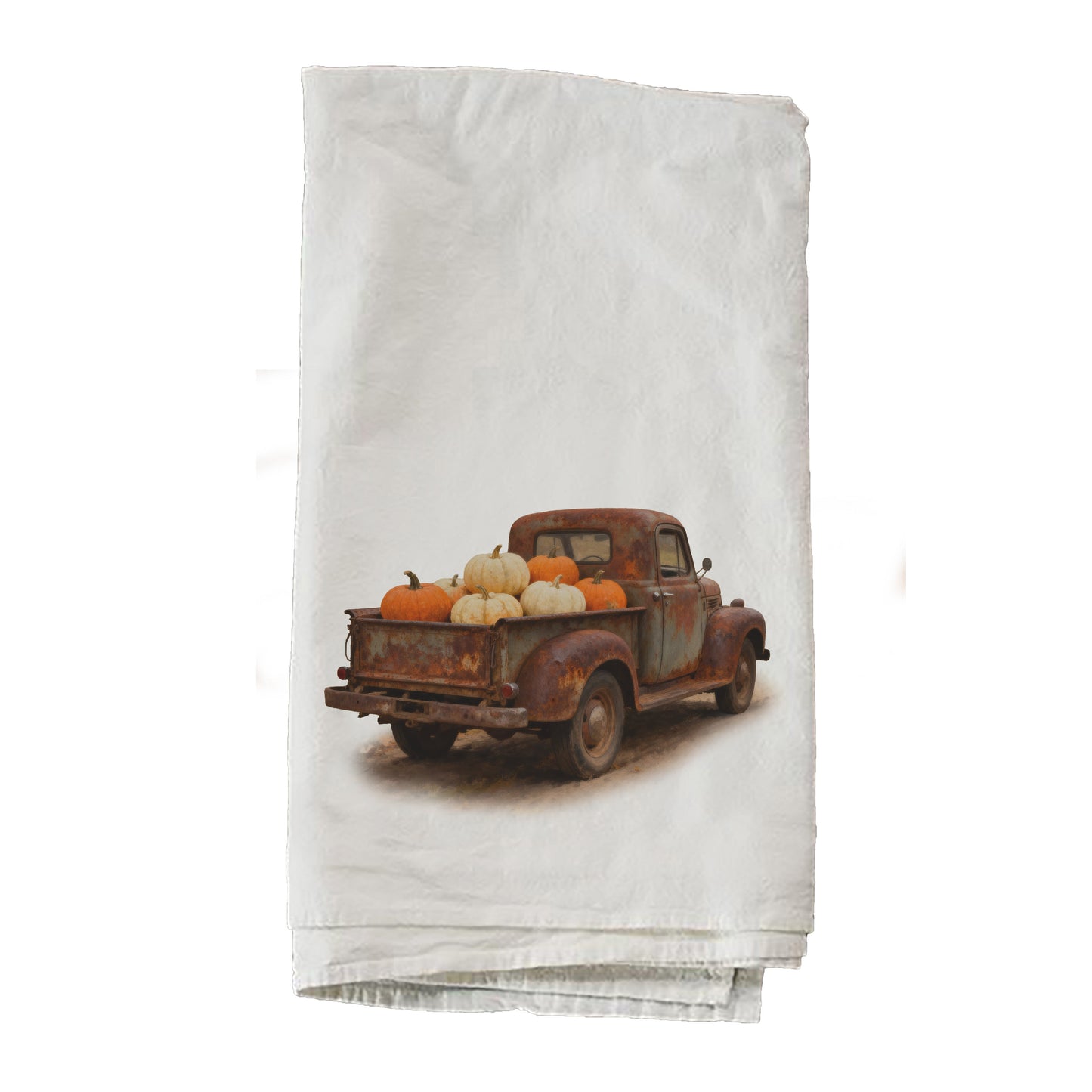 Rustic Truck With Pumpkins Towel