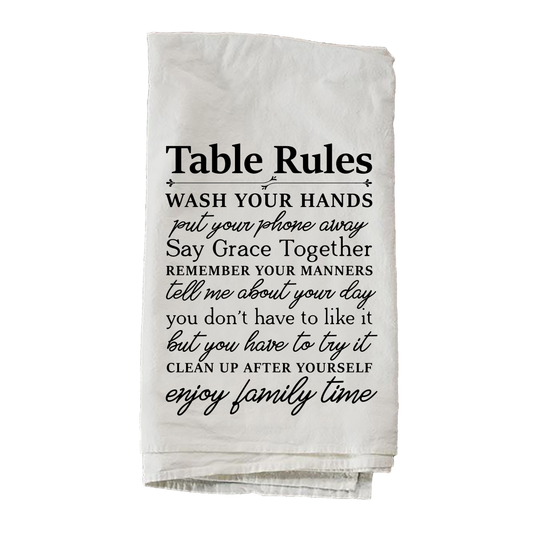 Table Rules Towel