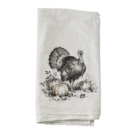 Turkey With Pumpkins Towel