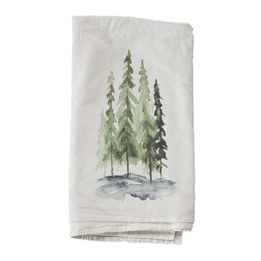 Watercolor Pines Towel