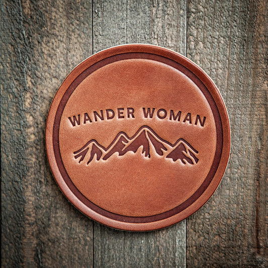 Wander Woman Leather Coaster