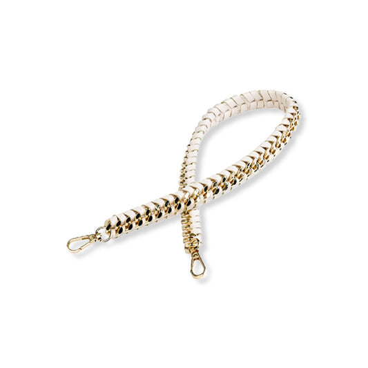 Ivory Vegan Leather Gold Chain Strap