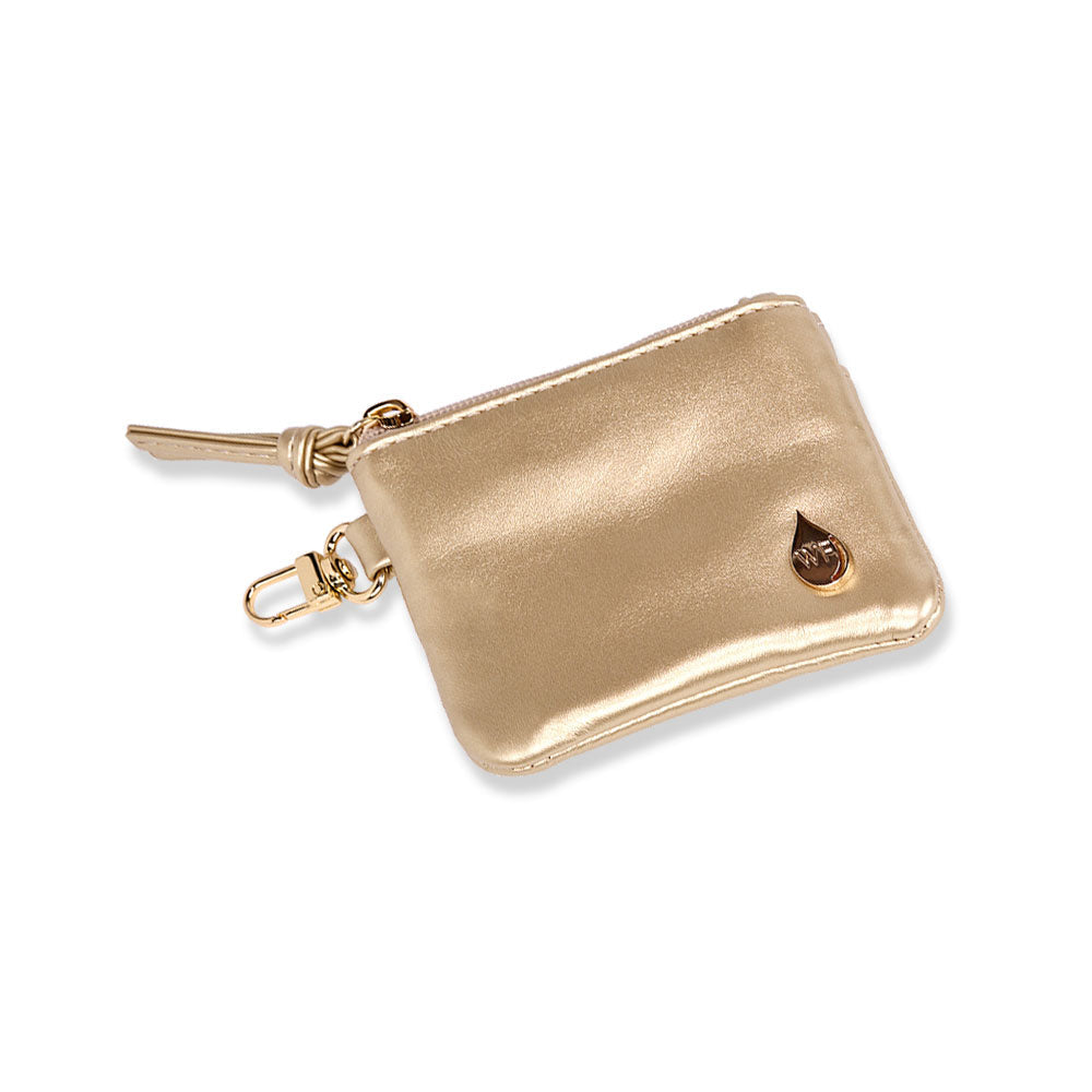 Clear HydroBag® Stadium with Gold Trim and Matching RFID Pouch