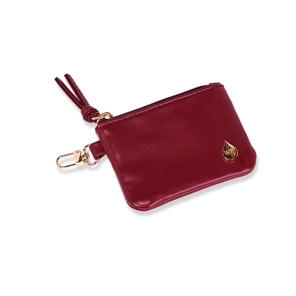 Clear HydroBag® Stadium with Maroon Trim and Matching RFID Pouch