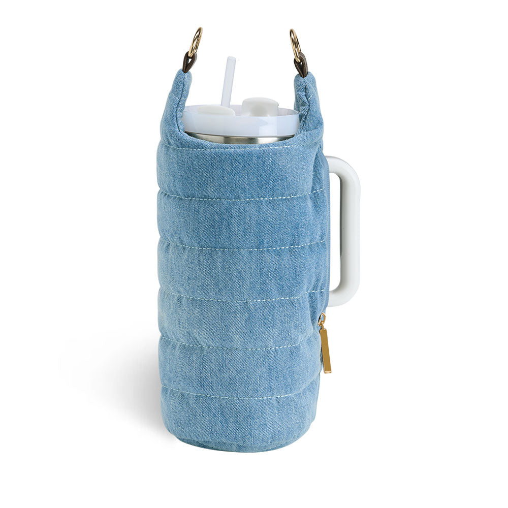 HydroBag® HANDLE®- Football Embroidery on Denim with Gold Hardware