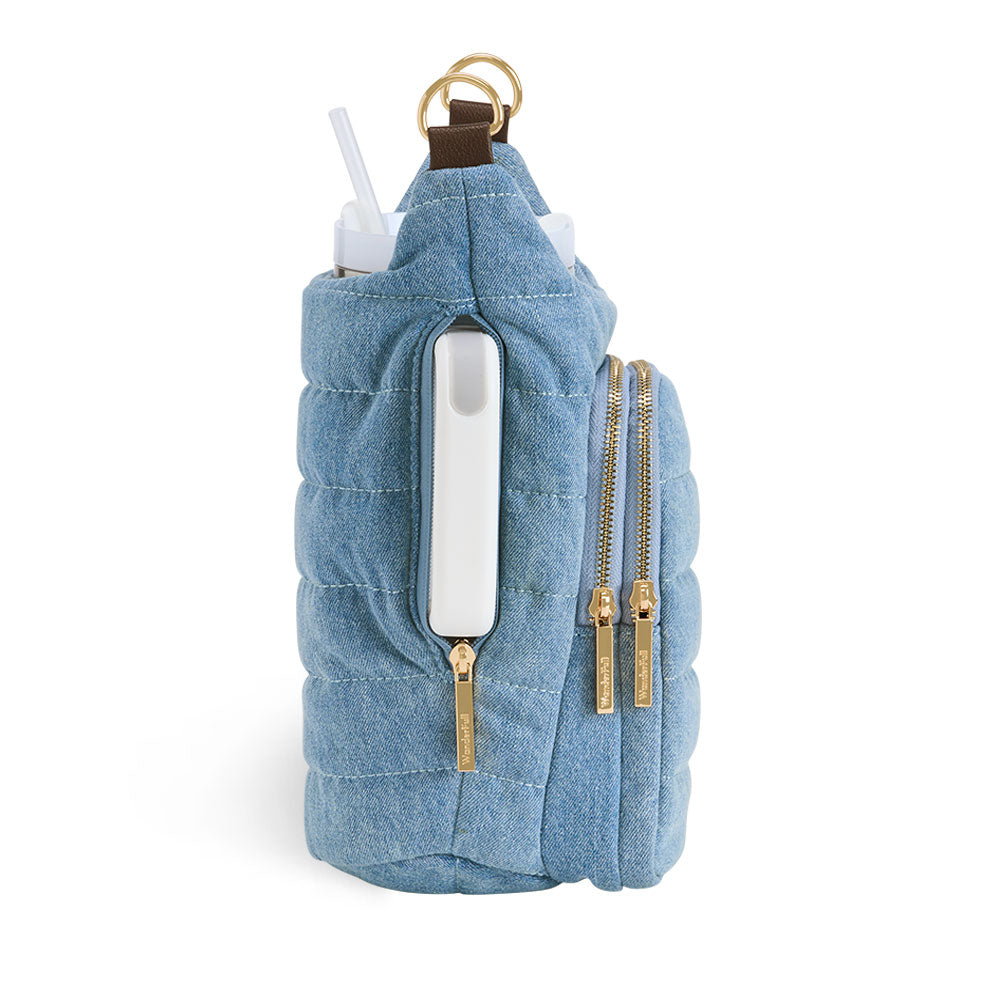 HydroBag® HANDLE®- Football Embroidery on Denim with Gold Hardware