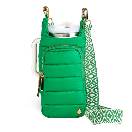 HydroBag® HANDLE™- Kelly Green with Green and White patterned strap