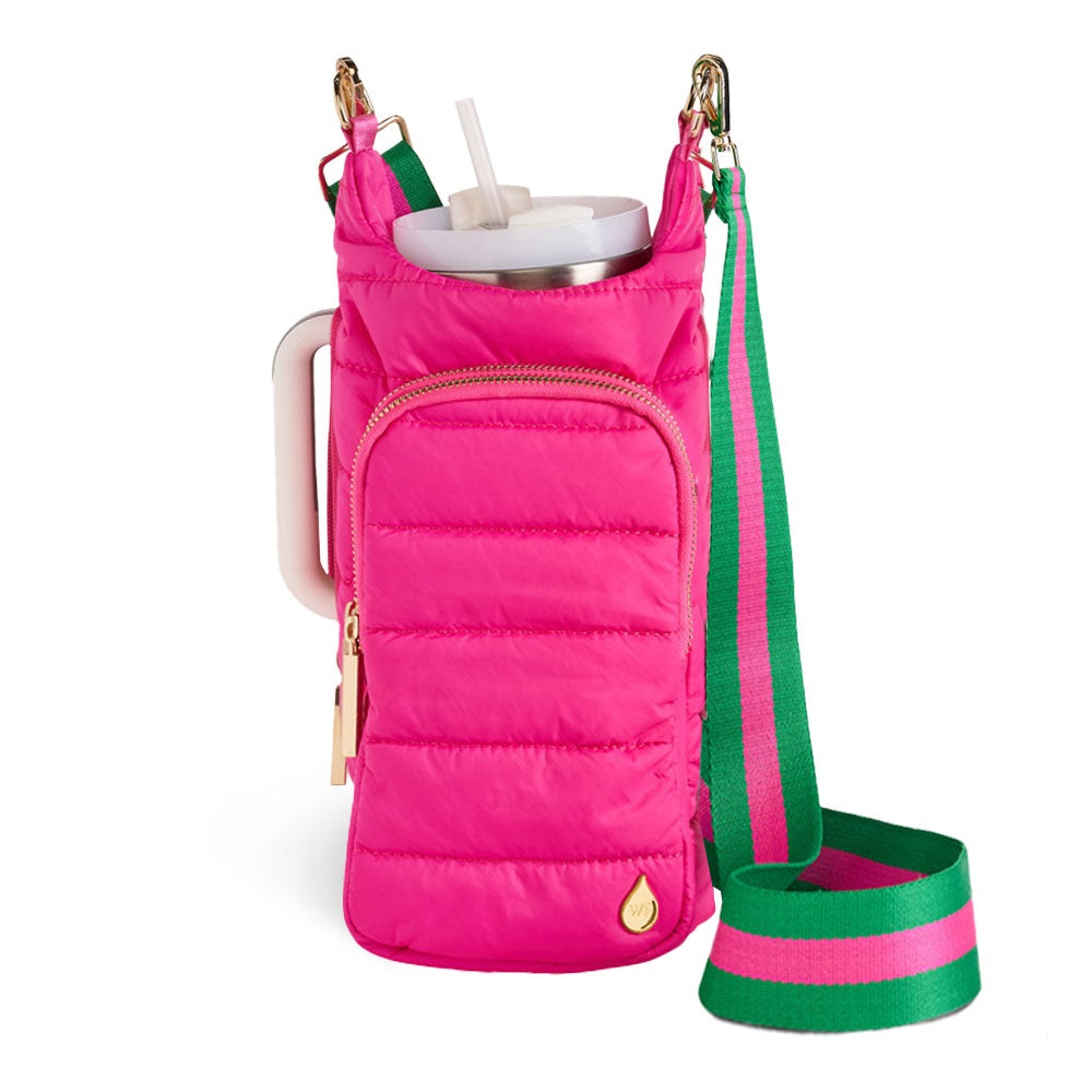HydroBag® Handle™ - Bright Pink with Pink and Green Striped Strap