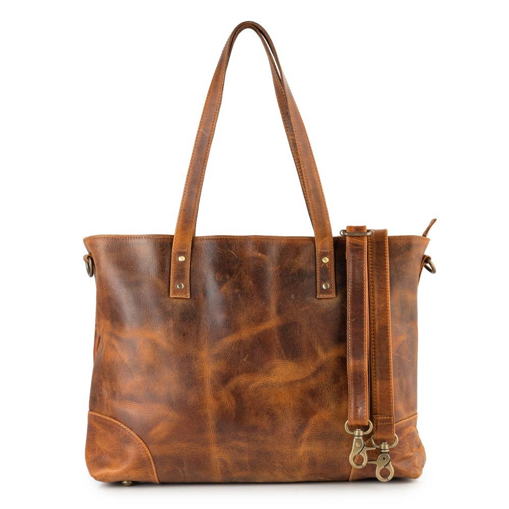 Genuine Leather Tote w/Laptop Compartment