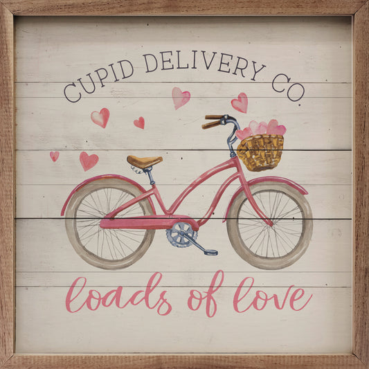 Cupid Delivery Co Bike Hearts Whitewash image 0