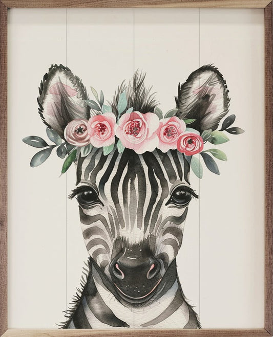 Nursery Floral Zebra image 0