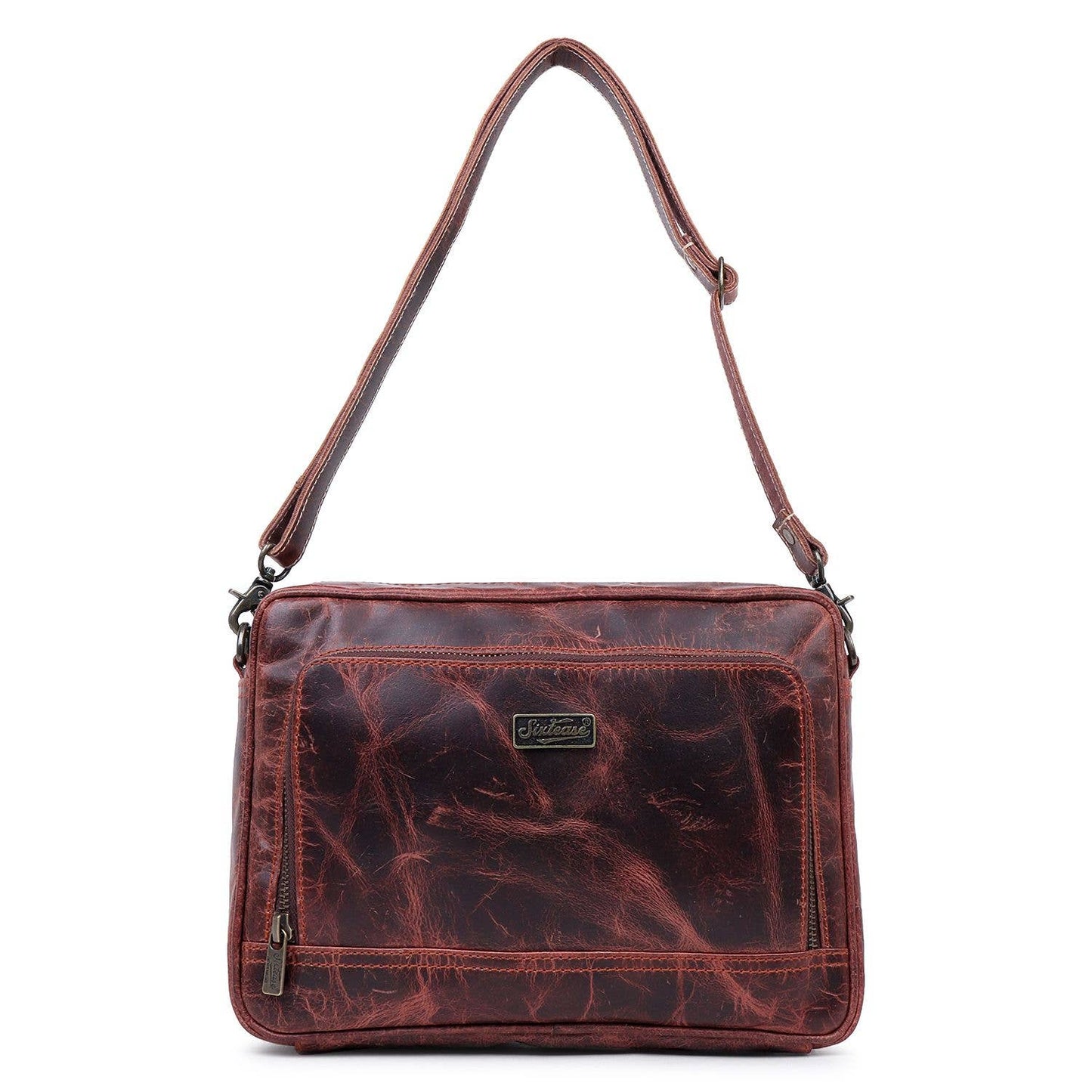 Rustic Genuine Leather Cherry Crossbody