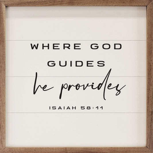 Where God Guides He Provides Isaiah 58:11 White image 0