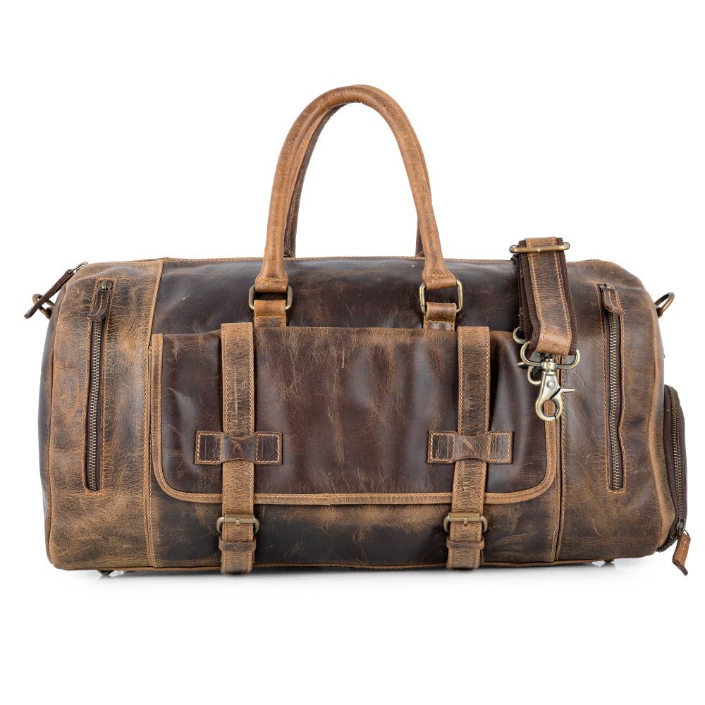 Full Grain Leather Unisex Duffel/Travel Bag