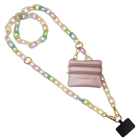Clip & Go Ice Chain with Pouch: Rainbow - Pink Pouch