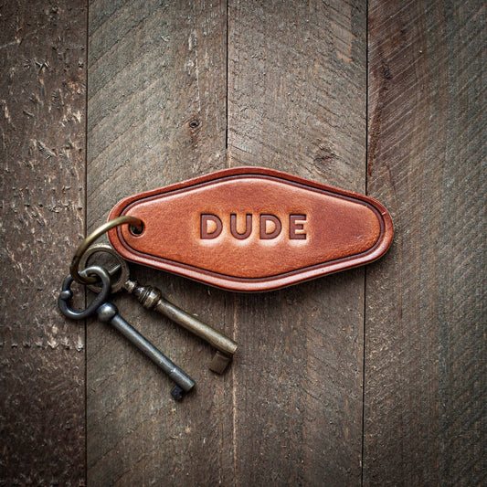 Dude Leather Keychain Motel Style