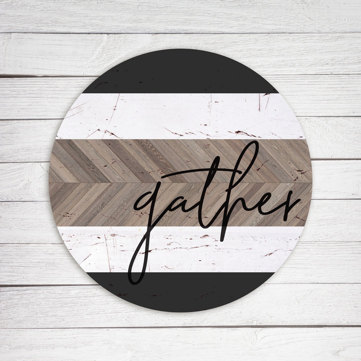 Gather Black And White Stripe Circle image 0