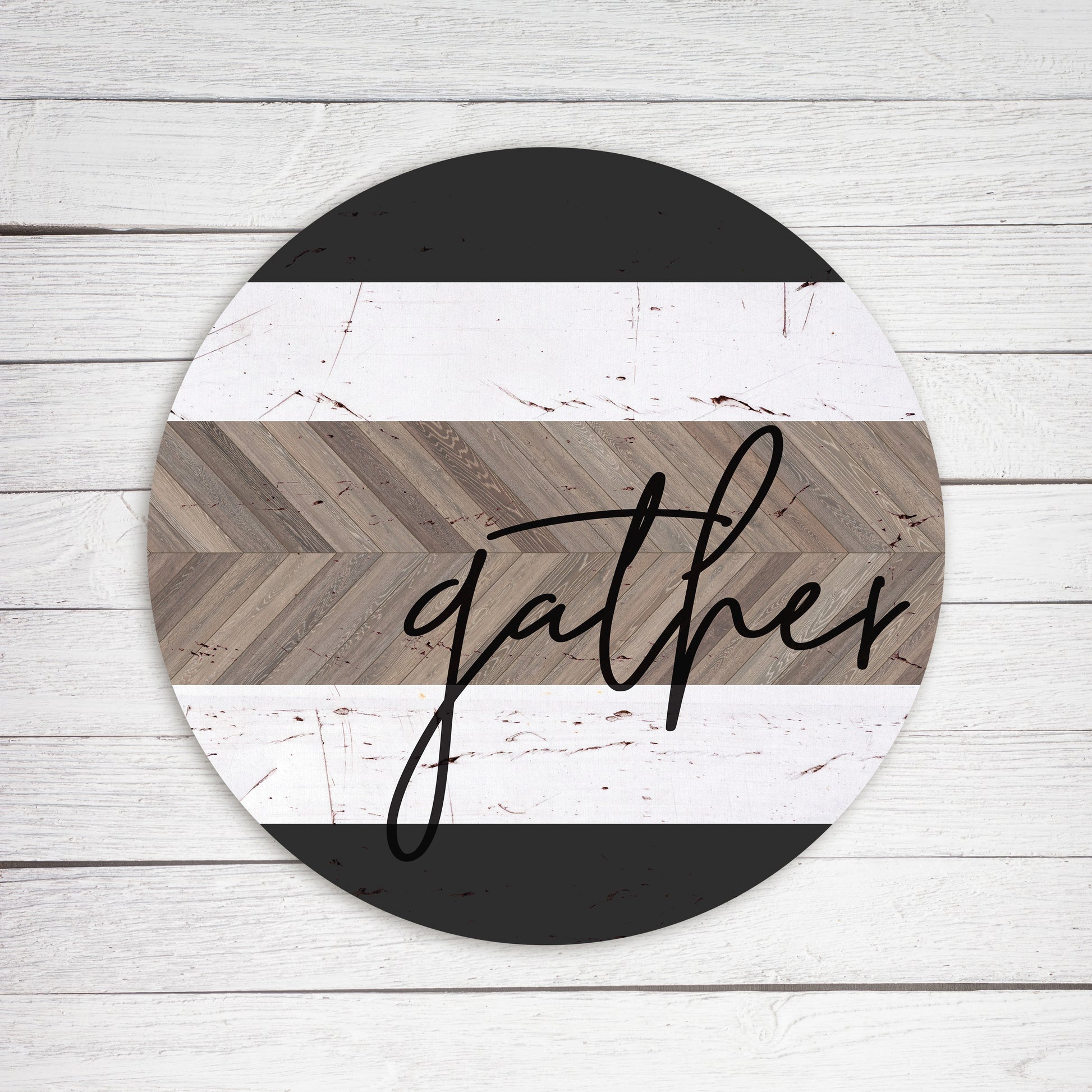 Gather Black And White Stripe Circle image 0