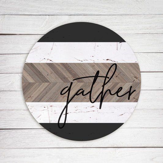 Gather Black And White Stripe Circle image 0