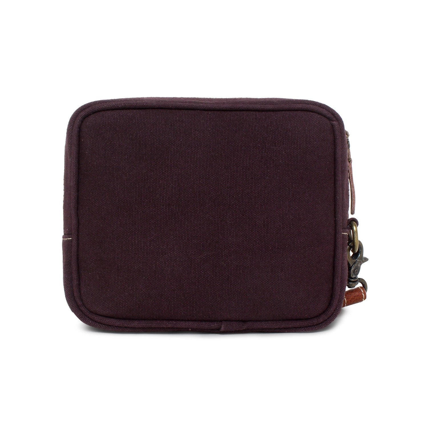 Floral Up-cycled Canvas / Genuine Leather Wristlet  image 3