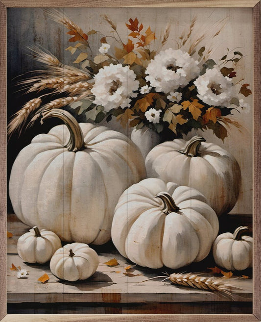White Pumpkins On Table image 0