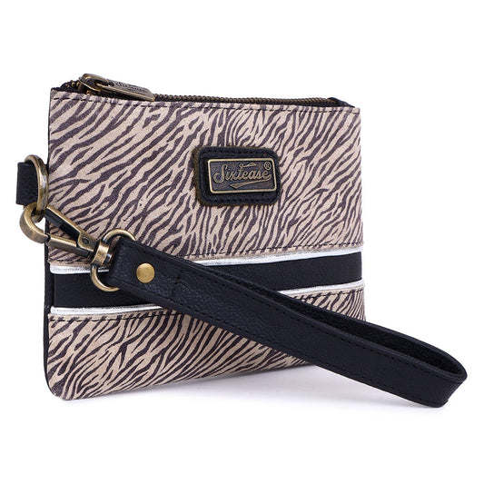 Suede Zebra Print Wristlet