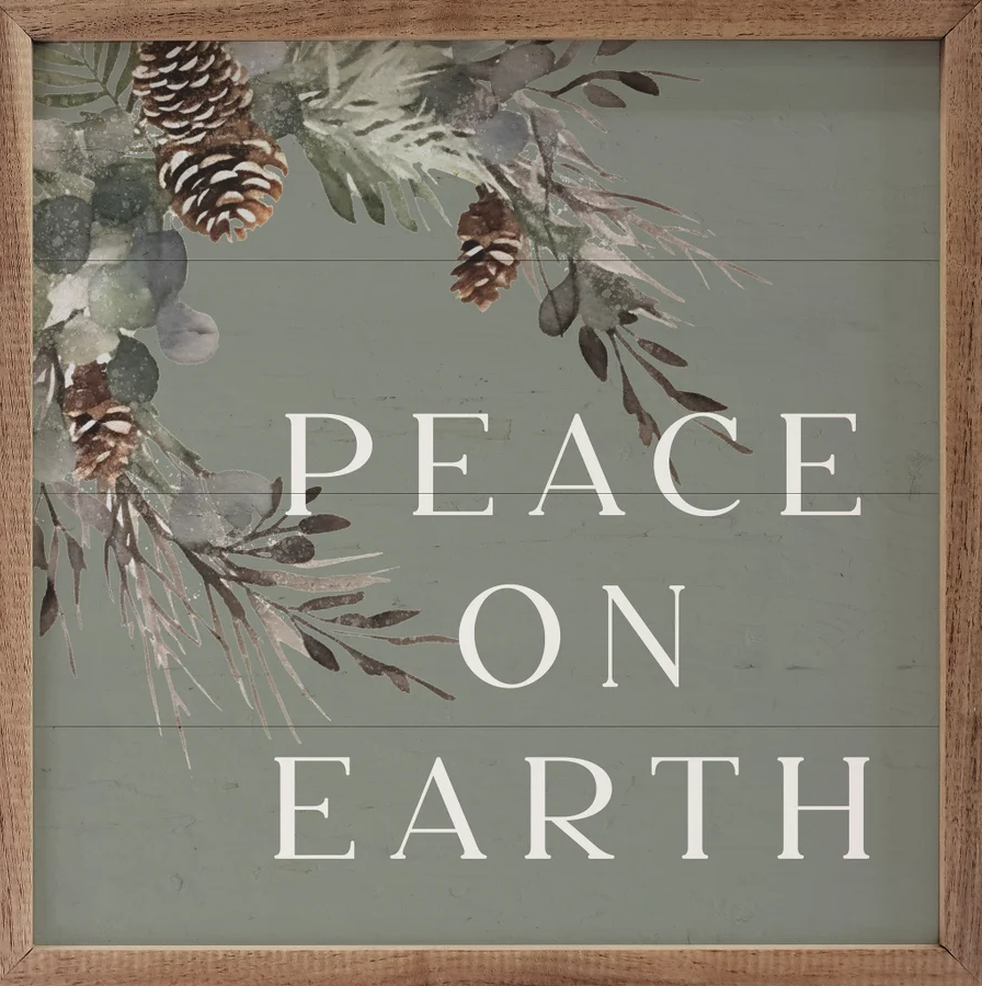 Peace On Earth Pinecones Green image 0