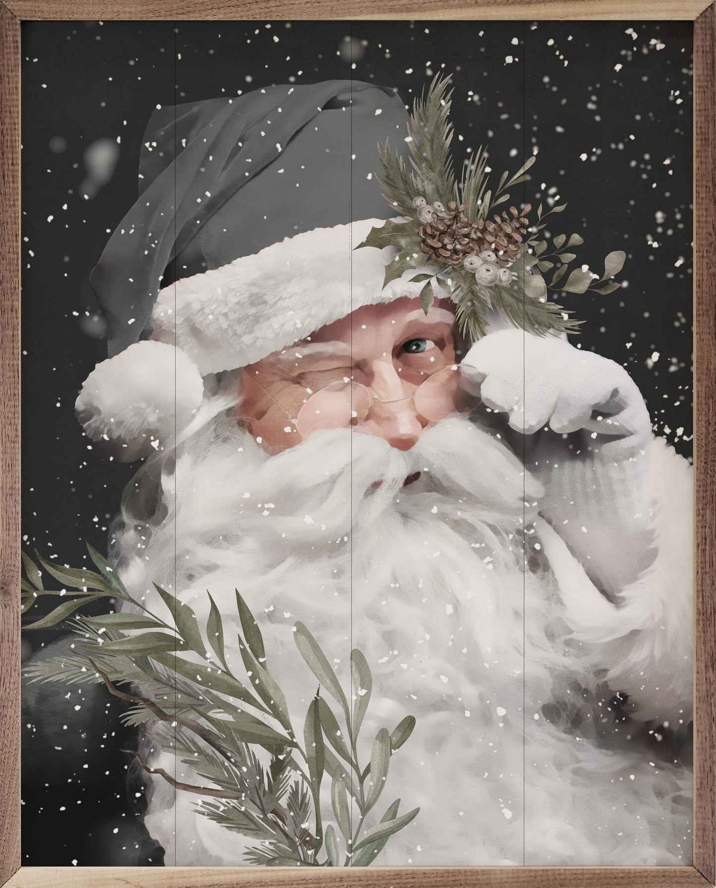Grayscale Santa Claus image 1