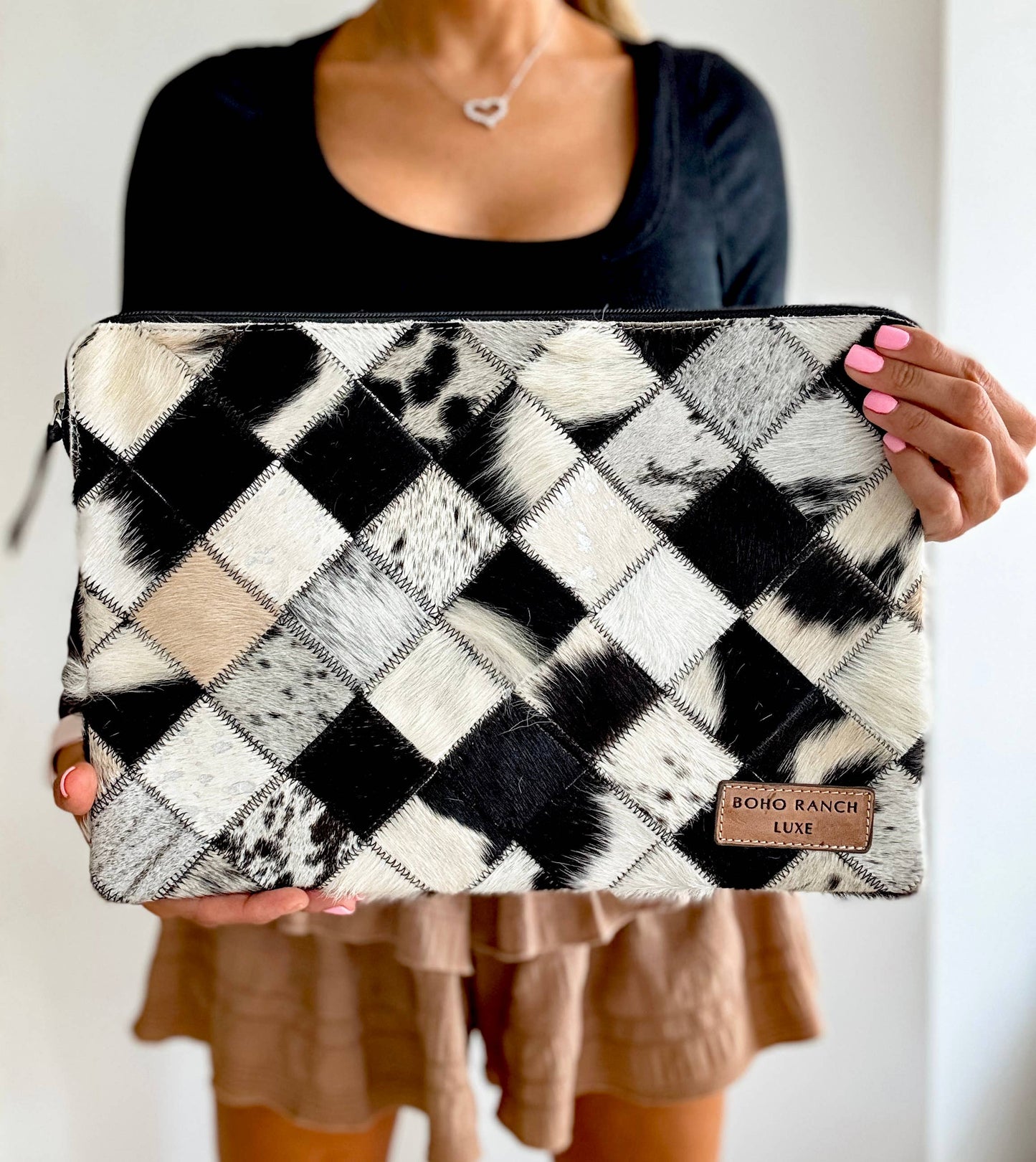 BOHO LUXE Laptop Sleeve Hair-on Cowhide