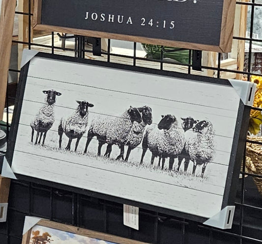 Flock Of Sheep Whitewash - Black Frame image 0