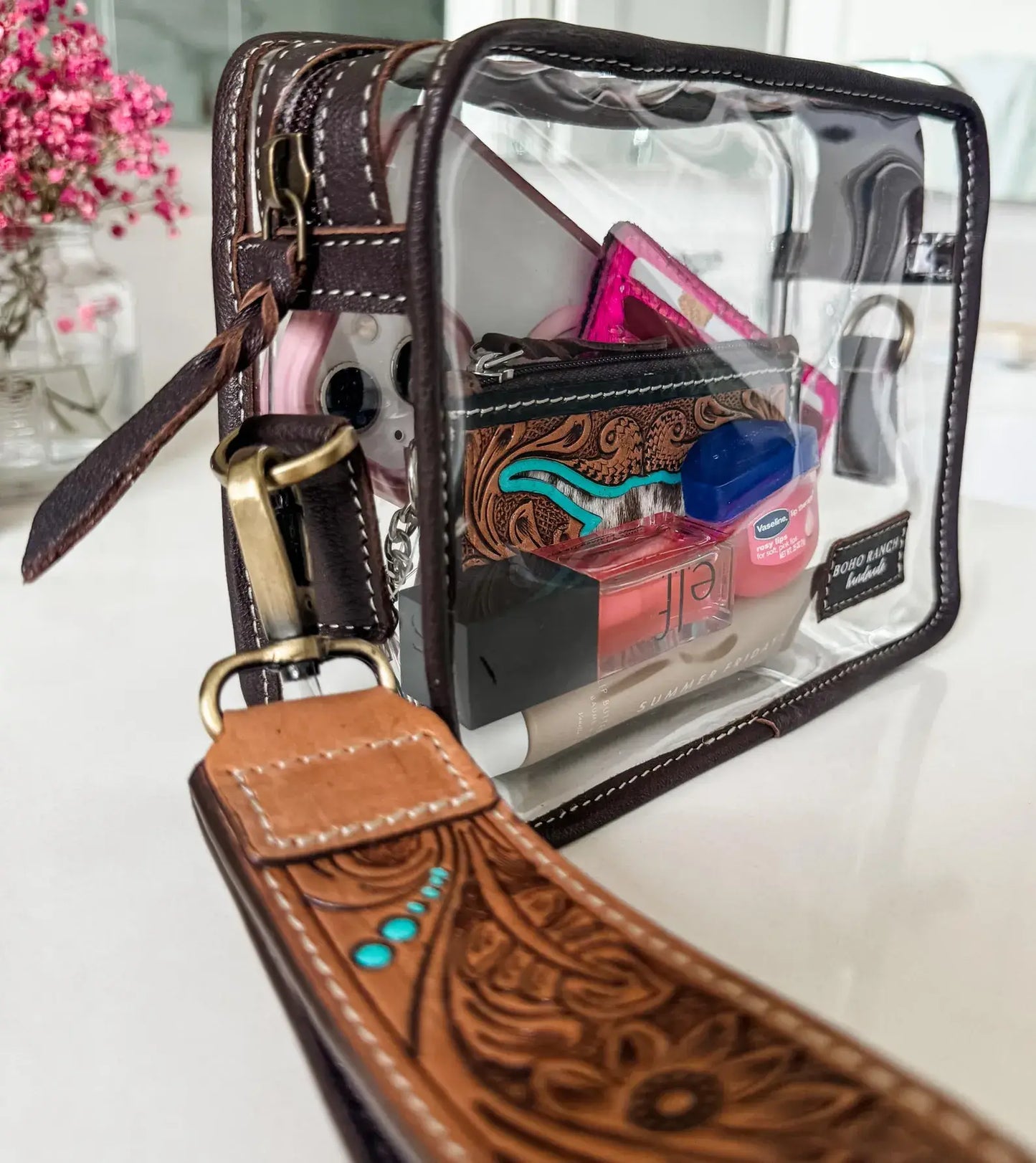 DARLA CLEAR WRISTLET | Transparent Western Purse