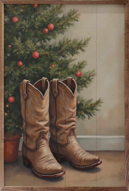 Cowboy Boots By Christmas Tree image 0