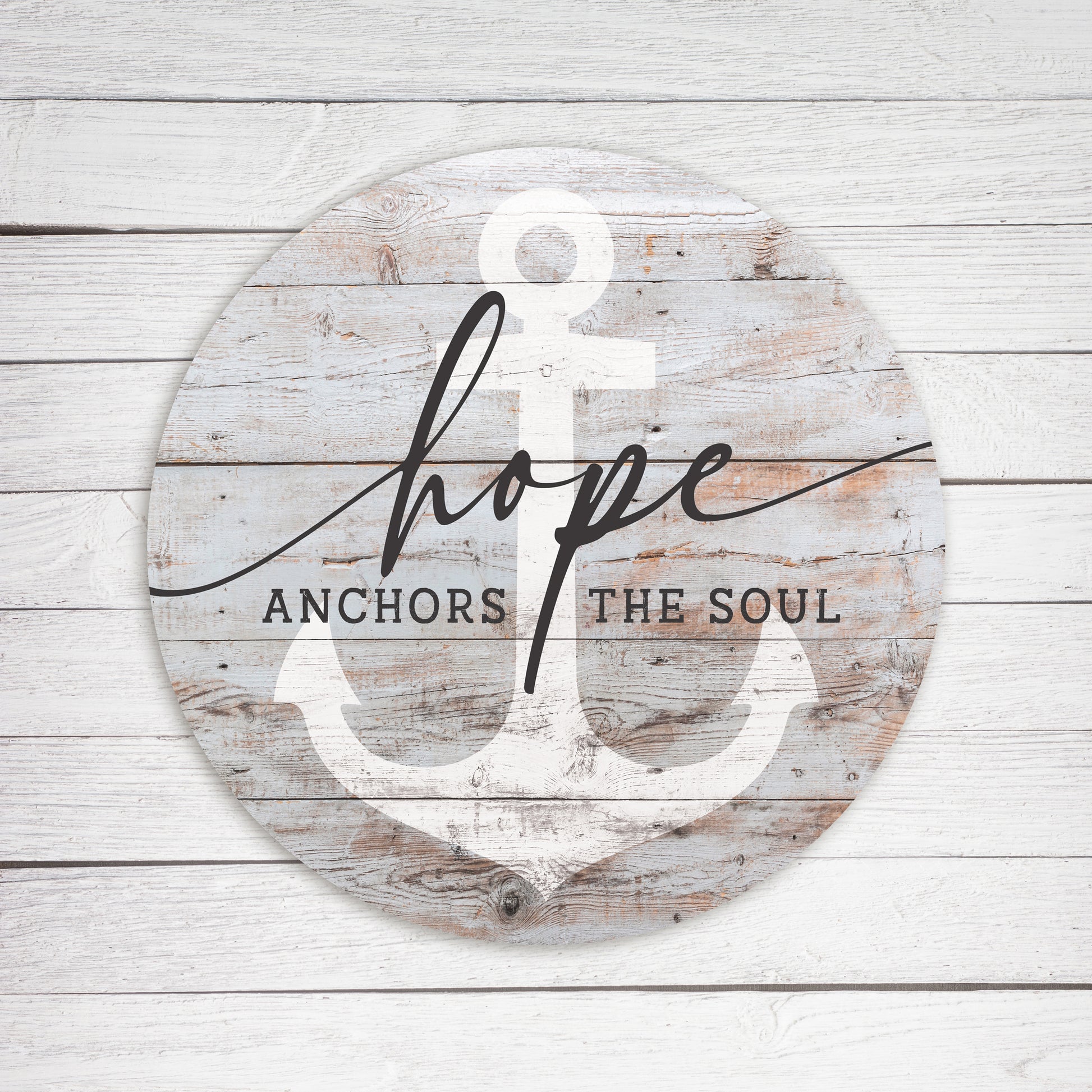 Hope Anchors The Soul Whitewash Circle image 0