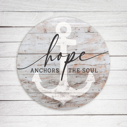 Hope Anchors The Soul Whitewash Circle image 0
