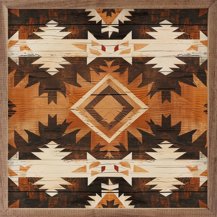 Southwestern Wood Orange Print image 1