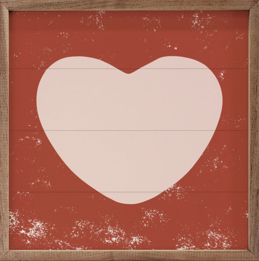 Pink Heart On Red image 0