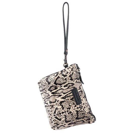 Python Print Leather Wristlet