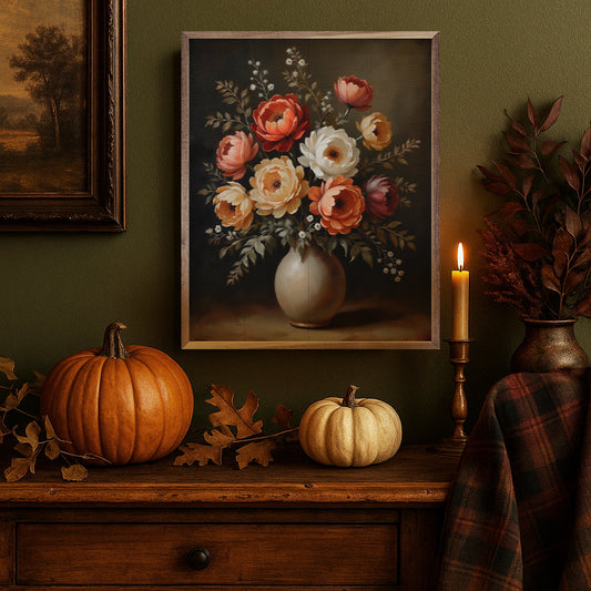Autumn Bouquet White Vase image 0