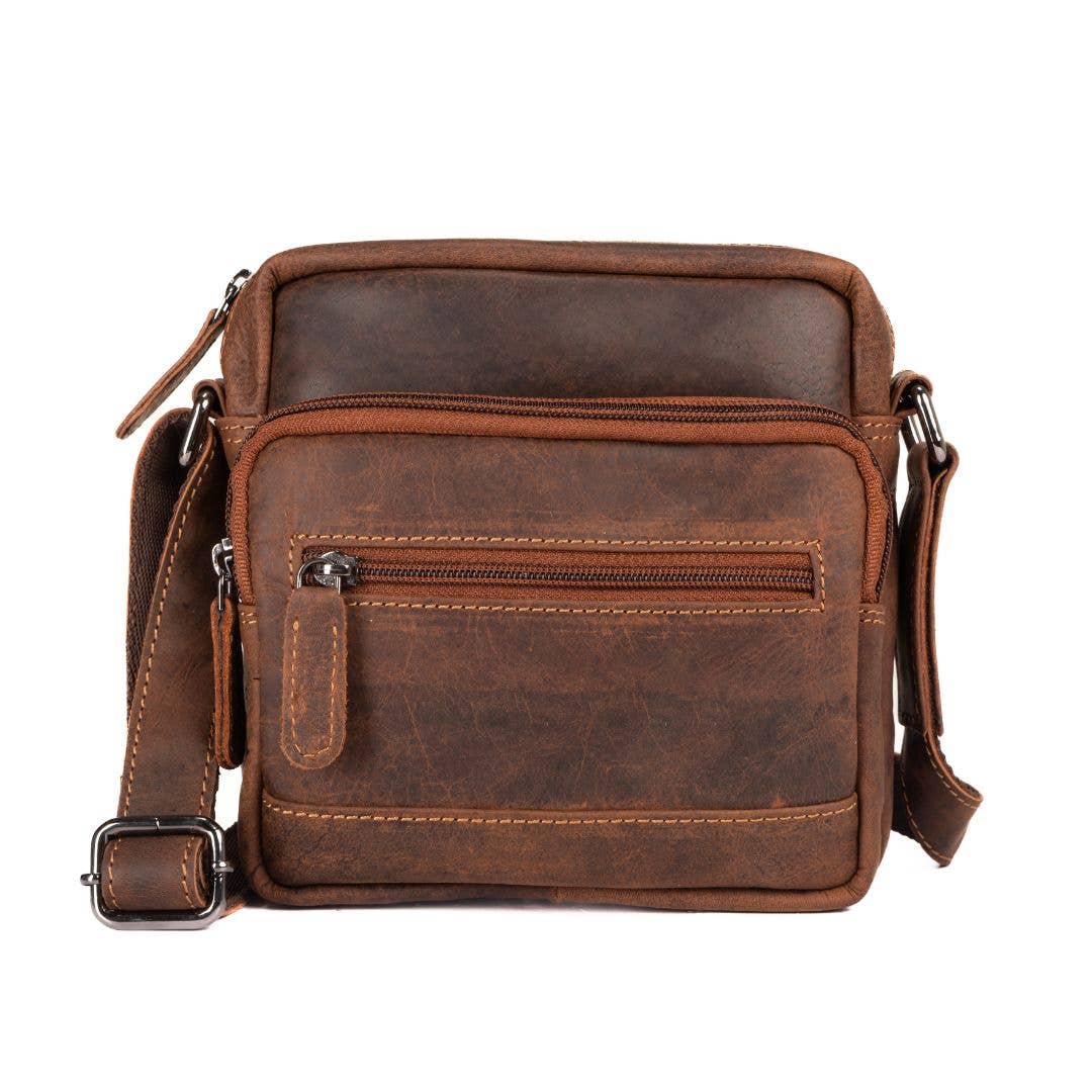 Leather Shoulder Bag Oliver Sandalwood