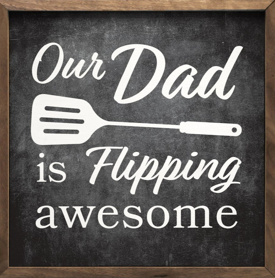 Our Dad Is Flipping Awesome Spatula Black image 0