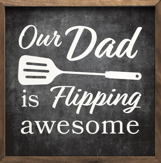 Our Dad Is Flipping Awesome Spatula Black image 0