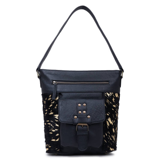 Black/Gold Leather Shoulder Bag