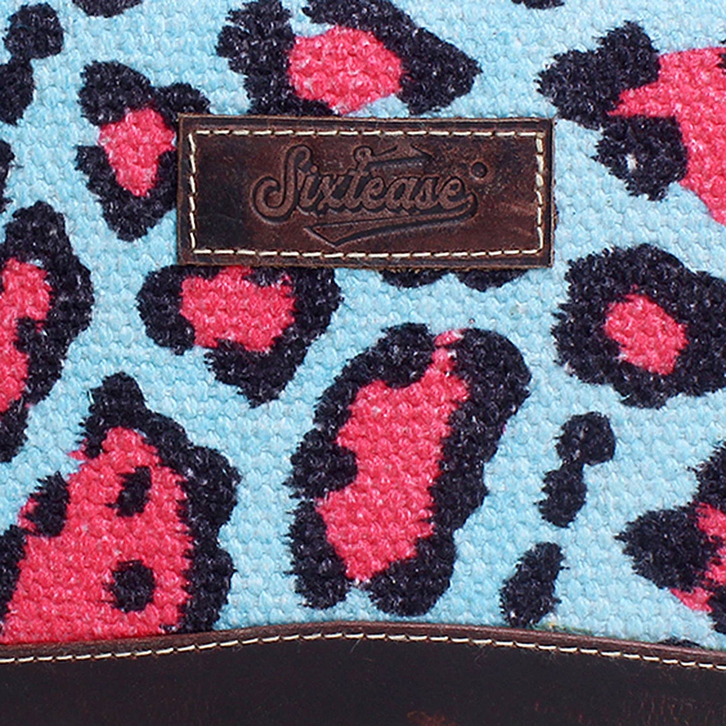 Pink Leopard Up-cycled Canvas & Genuine Leather Wallet
