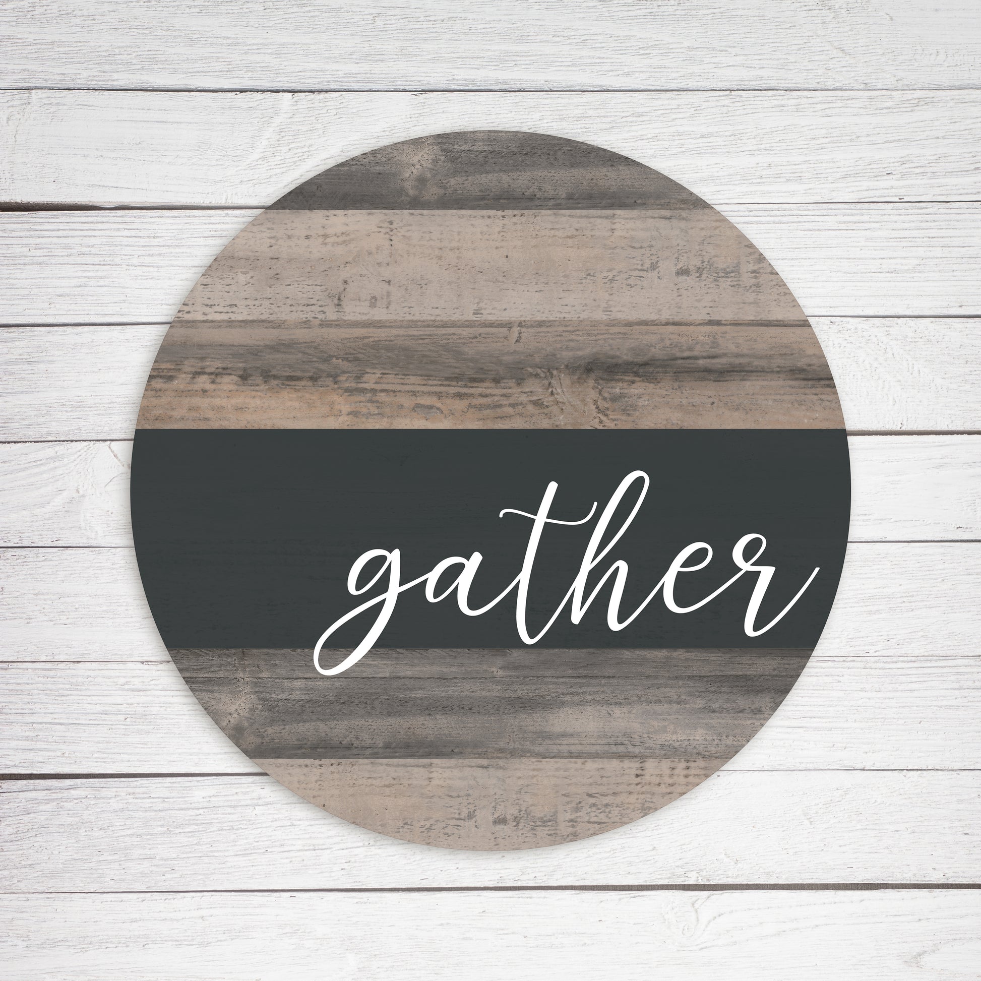 Gather Stripe Whitewash Circle image 1