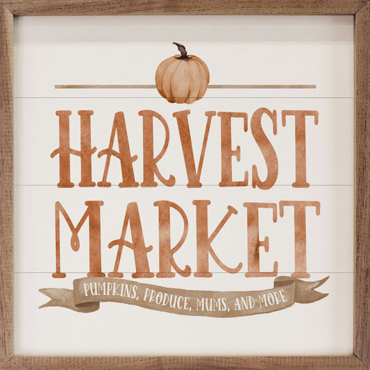 Watercolor Orange Harvest Market Pumpkin White image 0