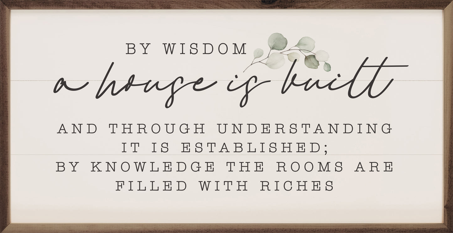 By Wisdom A House Is Built Greenery White image 0