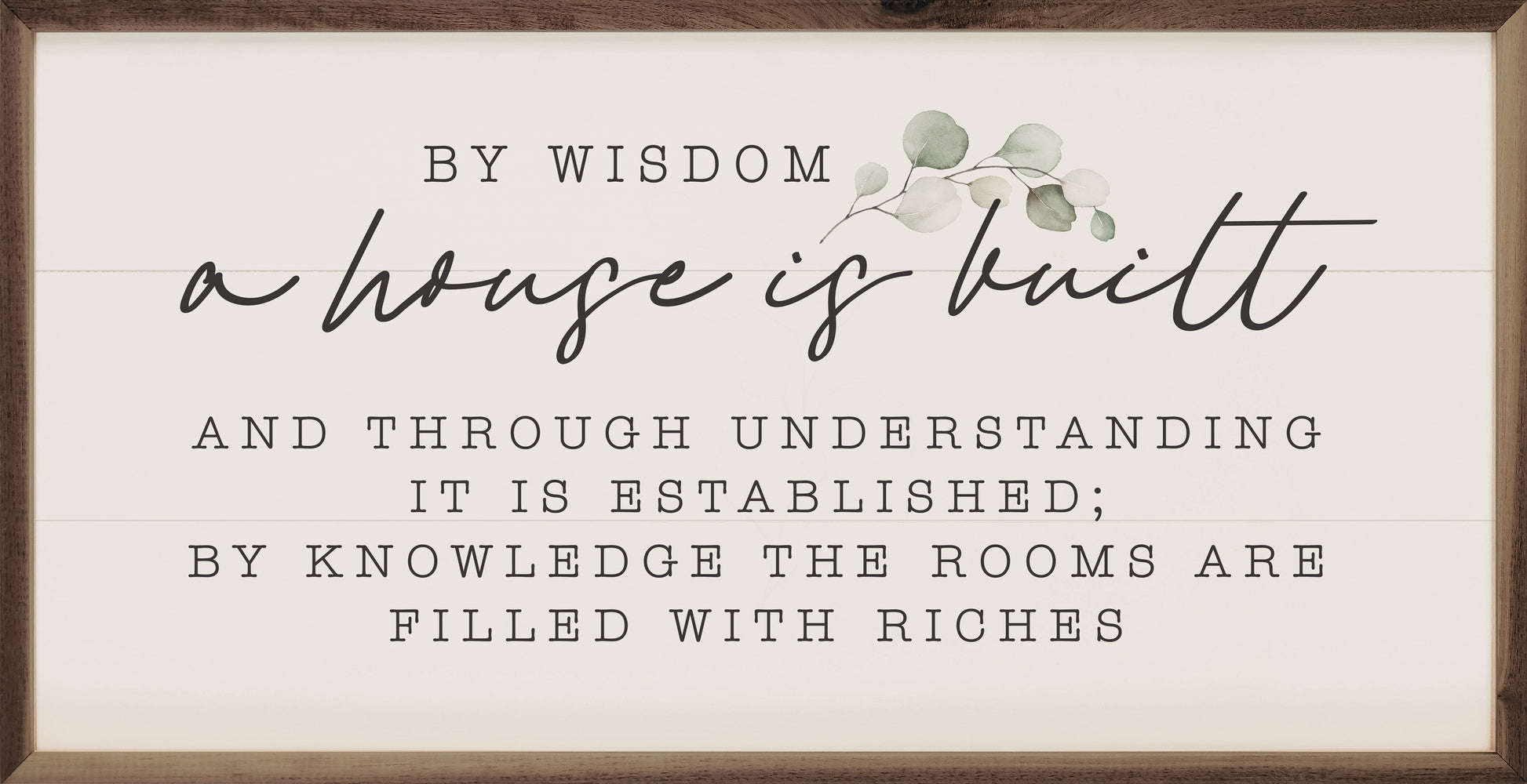 By Wisdom A House Is Built Greenery White image 0